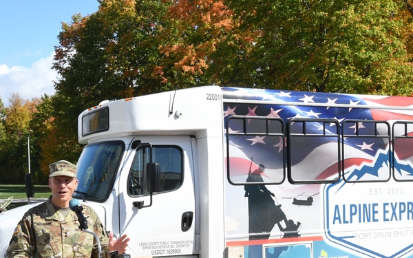 Fort Drum, Lewis County officials, recognize Alpine Express transit service with ribbon-cutting