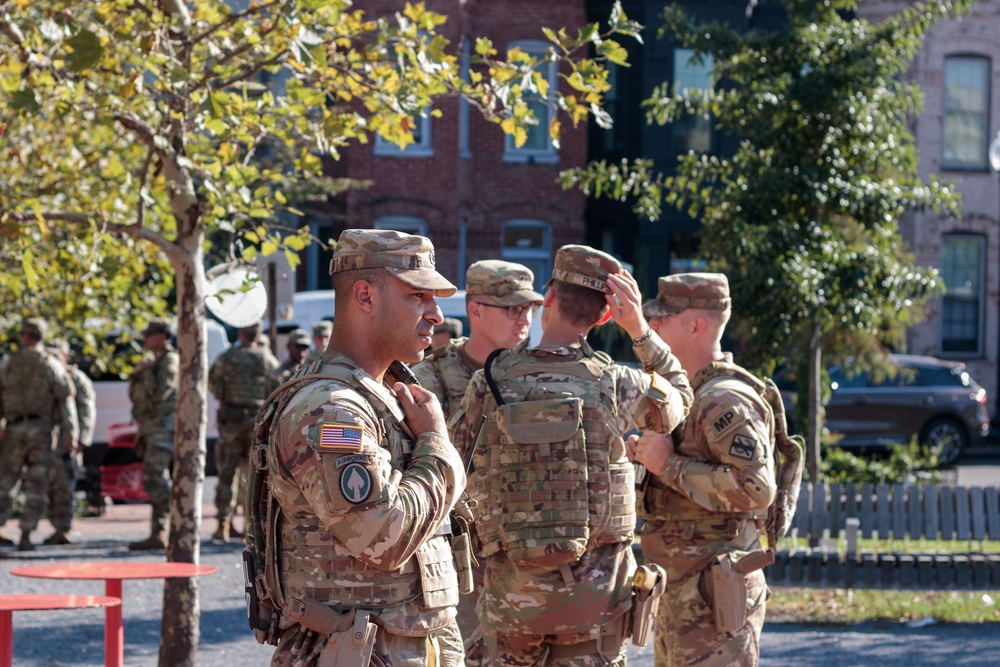 South Carolina and Georgia National Guardsmen Patrol The Eastern Market Station
