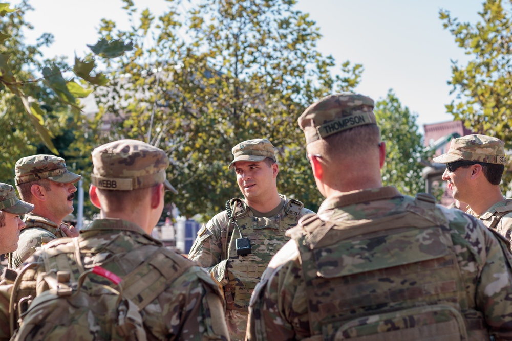 South Carolina and Georgia National Guardsmen Patrol The Eastern Market Metro