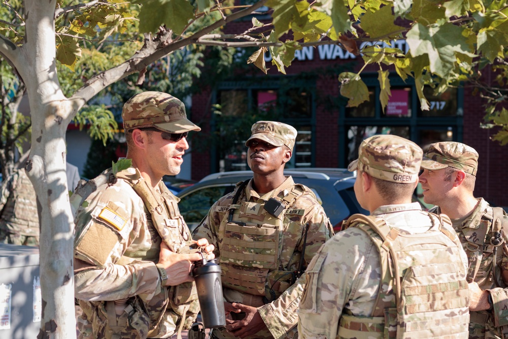 South Carolina and Georgia National Guardsmen Patrol The Eastern Market Metro