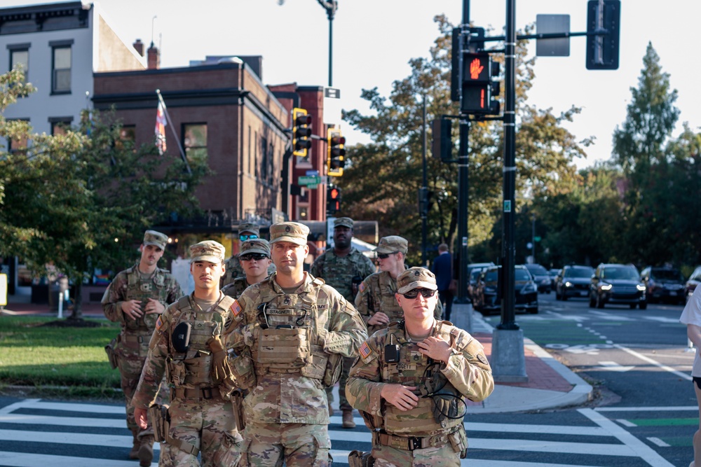 South Carolina National Guardsmen Patrol With Georgia National Guardsmen