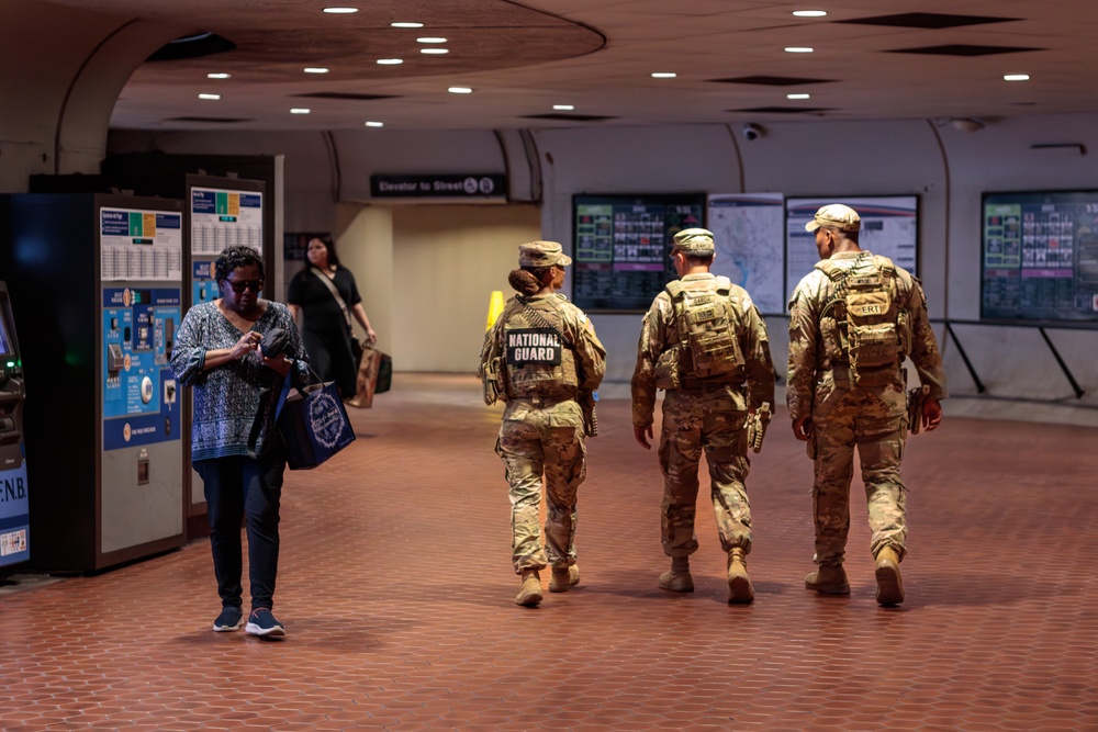 Georgia National Guardsmen Patrol The Eastern Market Metro