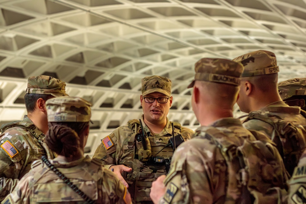Georgia National Guardsmen Patrol The Eastern Market Metro