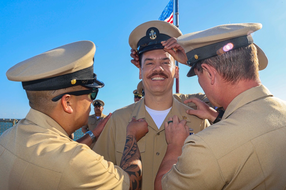 ITC William O’Neil is pinned to Chief Petty Officer in Gydnia, Poland.