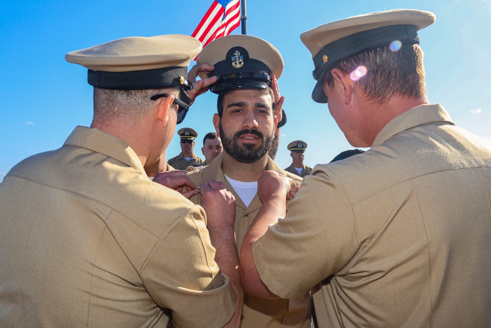 ITC Richard Segarra  is pinned to Chief Petty Officer in Gdynia, Poland