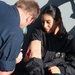 IT2 Tanner Stephens and LS2 Luana Fuentes demonstrate medical treatment of personnel during a simulated mass casualty drill