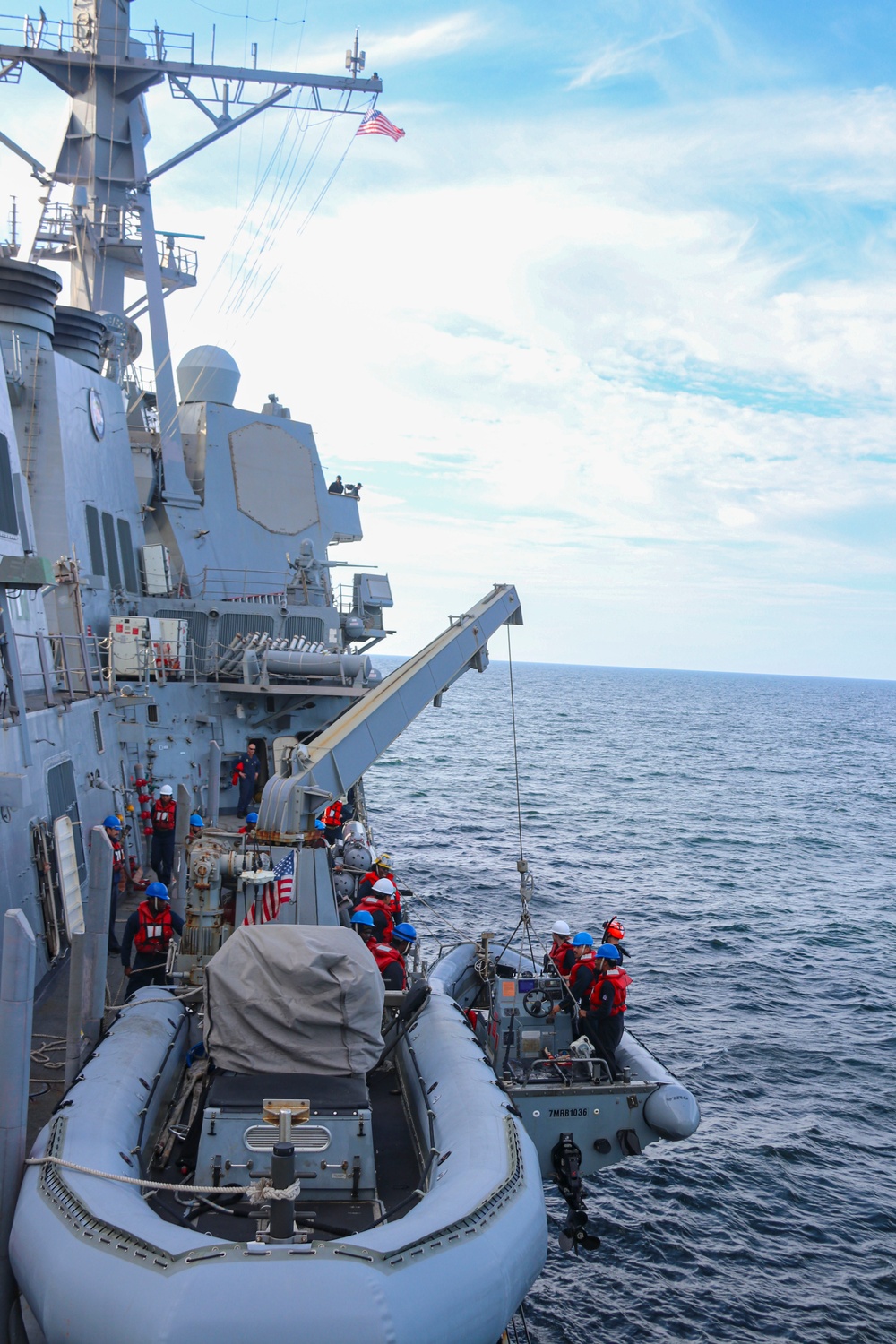 USS Bulkeley (DDG 84) Sailors  launch a rigid-hulled inflatable boat USS Bulkeley (DDG 84) Sailors  launch a rigid-hulled inflatable boat