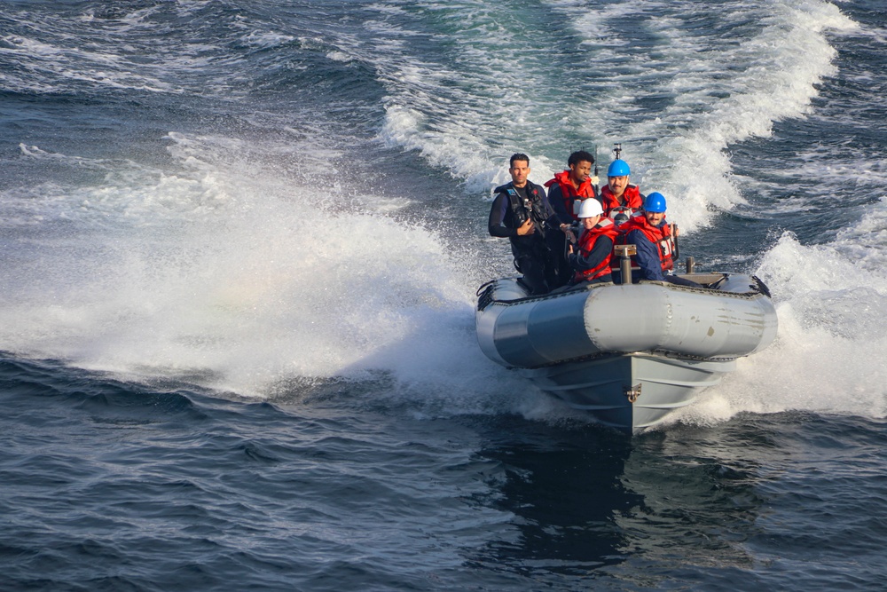 USS Bulkeley (DDG 84) Sailors return to ship on a rigid hulled inflatable boat USS Bulkeley (DDG 84) Sailors return to ship on a rigid hulled inflatable boat