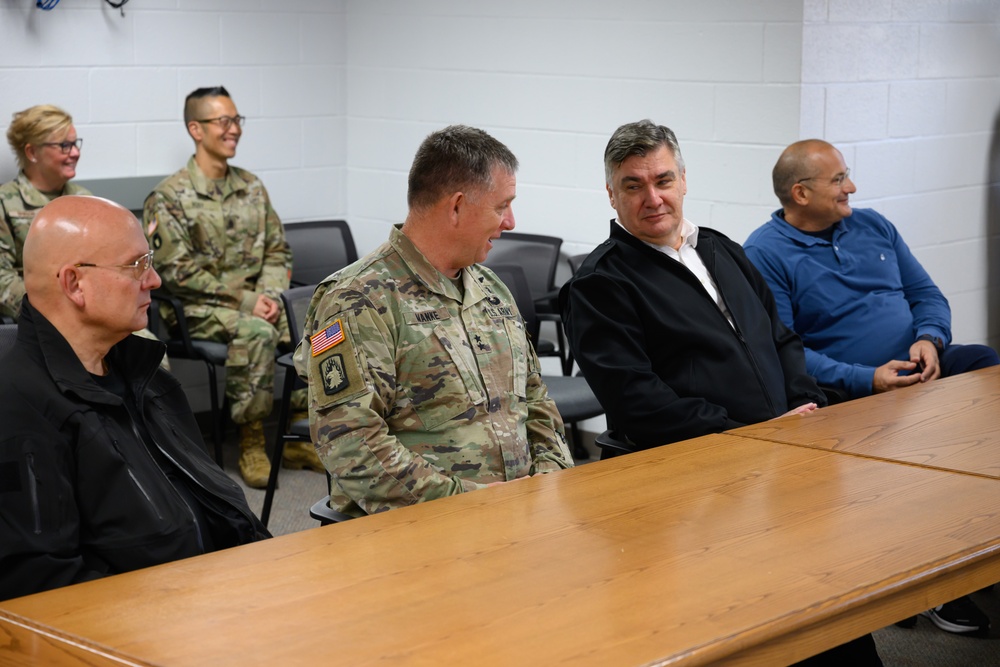Croatian president visits Minnesota National Guard aviators