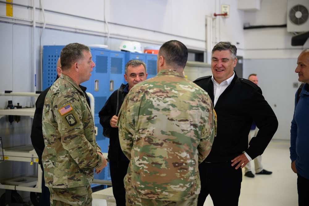 Croatian president visits Minnesota National Guard aviators