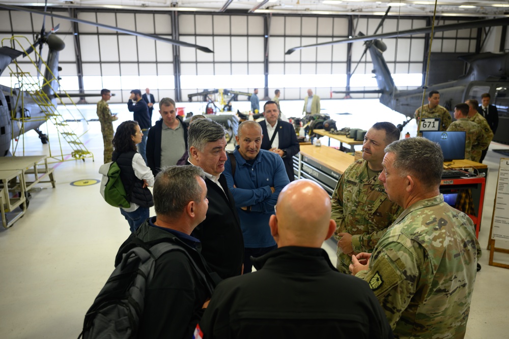 Croatian president visits Minnesota National Guard aviators