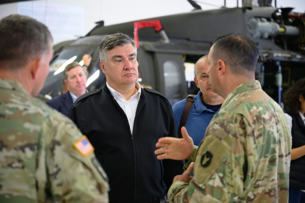 Croatian president visits Minnesota National Guard aviators