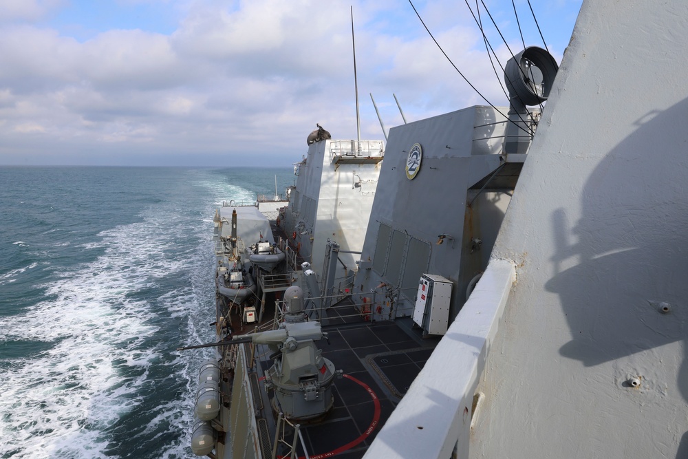 USS Bainbridge (DDG96) Transits the Dover Strait