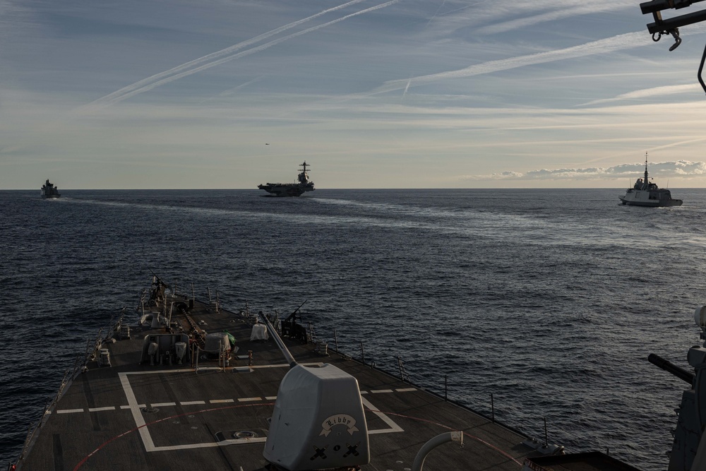 Neptune Strike 25-3 Ships Sail in Formation