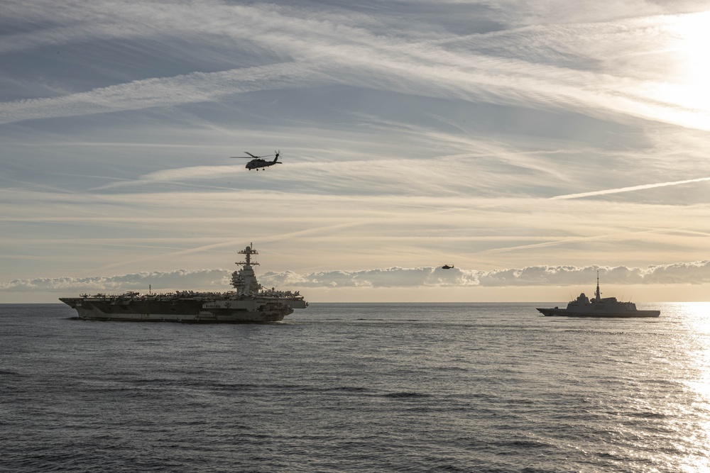 Neptune Strike 25-3 Ships Sail in Formation