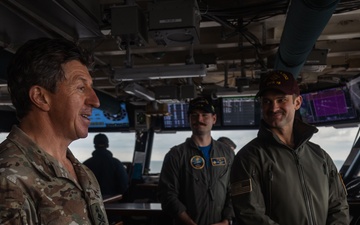 USS Gerald R. Ford (CVN 78) Hosts the British Royal Navy's 1st Sea Lord