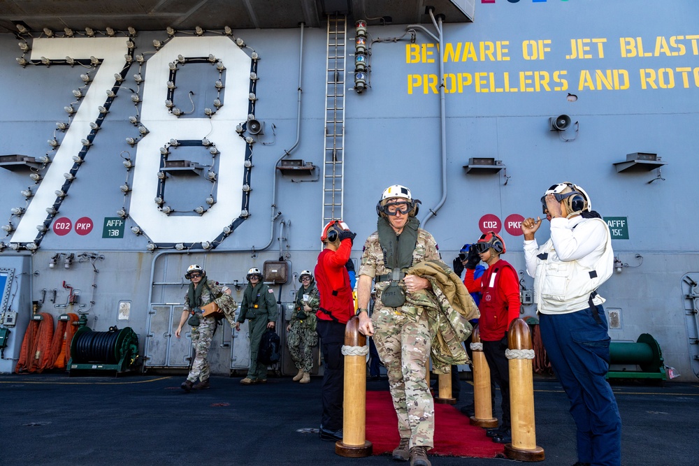 USS Gerald R. Ford (CVN 78) Hosts the British Royal Navy's 1st Sea Lord