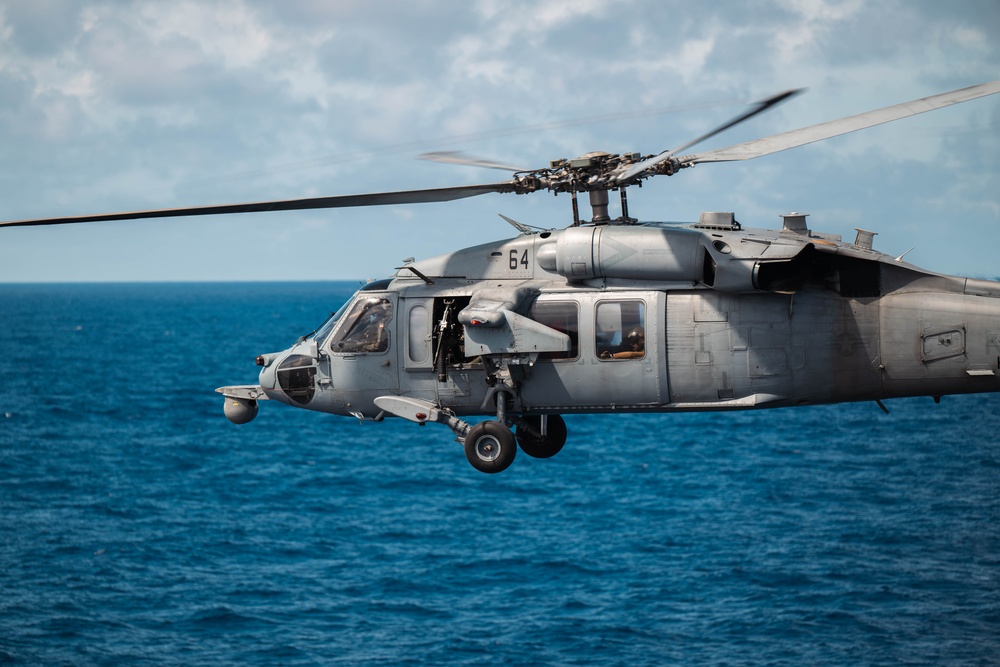USS Arlington (LPD 24) Conducts SINKEX Flight Ops During UNITAS 2025