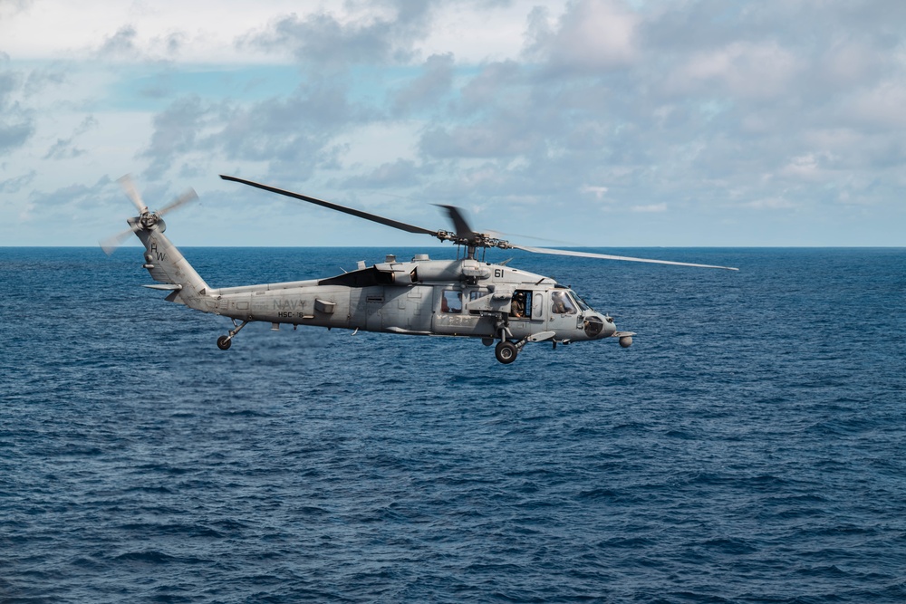 USS Arlington (LPD 24) Conducts SINKEX Flight Ops During UNITAS 2025