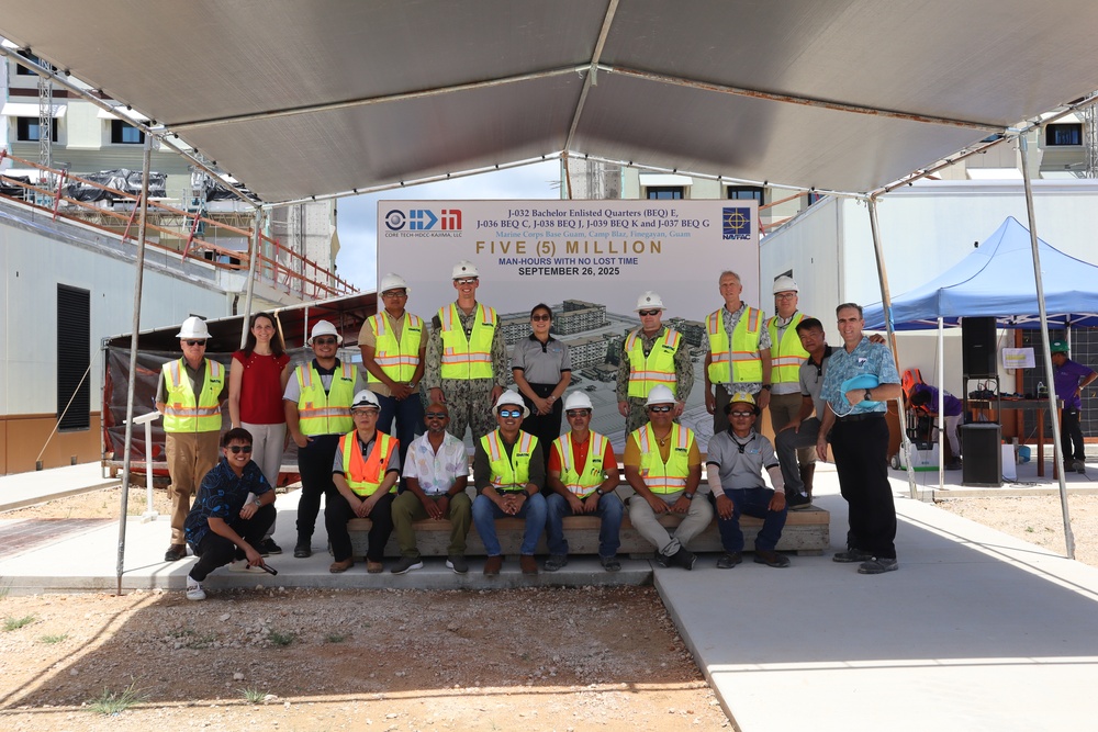 The Officer in Charge of Construction Celebrates Safety Milestones on Camp Blaz