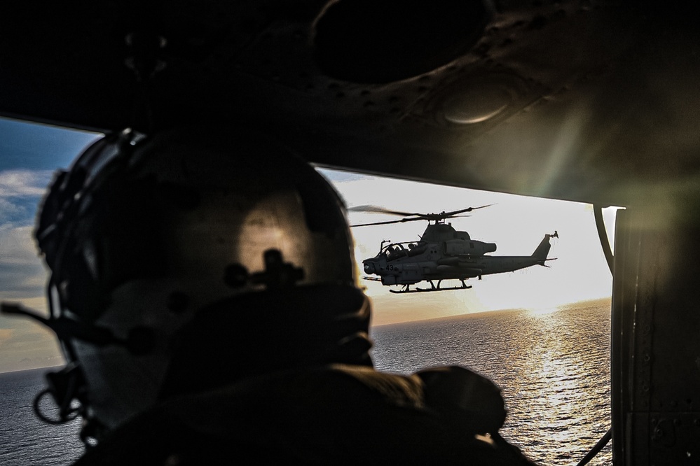 22nd MEU(SOC) | UH-1Ys and AH-1Z Live Fire Exercise