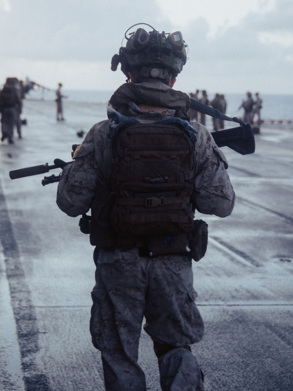 22nd MEU(SOC) | BLT 3/6 Kilo Company Conducts Live Fire Deck Shoot on USS Iwo Jima