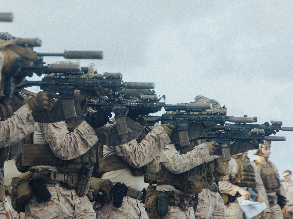 22nd MEU(SOC) | BLT 3/6 Kilo Company Conducts Live Fire Deck Shoot on USS Iwo Jima