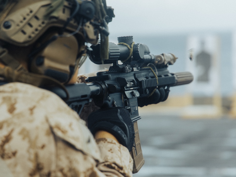 22nd MEU(SOC) | BLT 3/6 Kilo Company Conducts Live Fire Deck Shoot on USS Iwo Jima