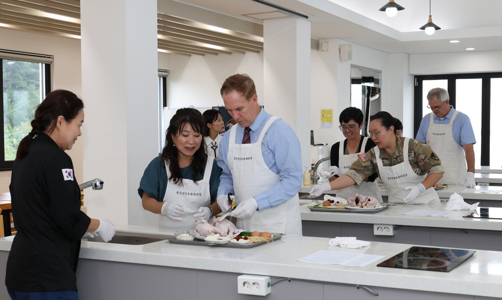 Members of 403rd AFSB took part in a samgyetang cooking class