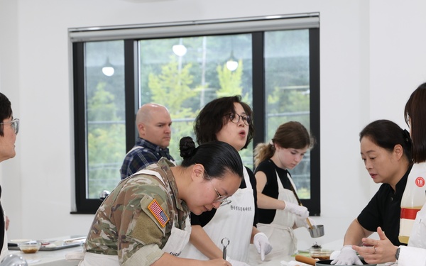 Members of 403rd AFSB took part in a samgyetang cooking class