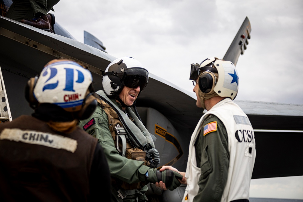 USS Gerald R. Ford (CVN 78) Hosts the British Royal Navy's 1st Sea Lord