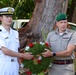 Multinational service members participate in a commemoration ceremony of the Battle of Peleliu.