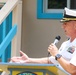 – Capt. Mark B. Stefanik, mission commander, Pacific Partnership 2025,  speaks to the audience at a ribbon ceremony at Peleliu Southern Community Health Center.