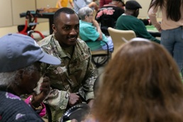 Airmen play games Veterans at the Armed Forces Retirement Home