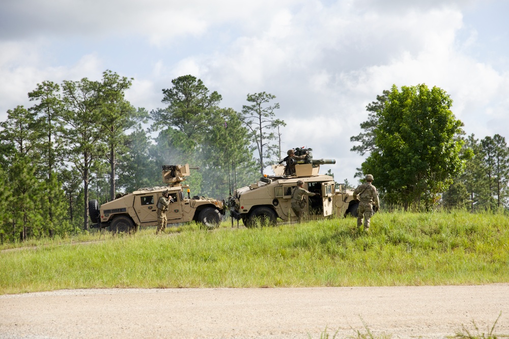 Iowa Guard Soldiers engage enemy role players at JRTC