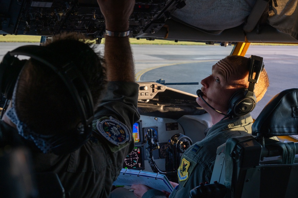 After dark: nighttime air refueling with the E-3 Sentry