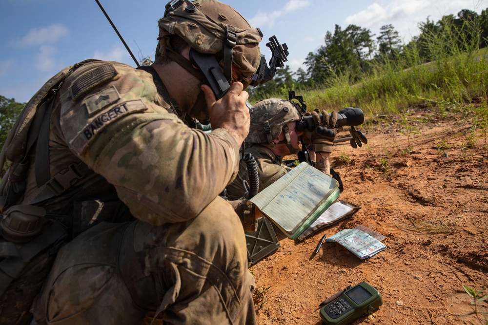 Forward observers call for fire at JRTC