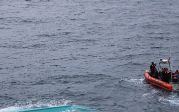 U.S. Coast Guard Cutter Seneca recovers bales of cocaine after drug smuggling interdiction