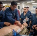 USS Higbee Sailors Conduct Stretcher Bearer Training