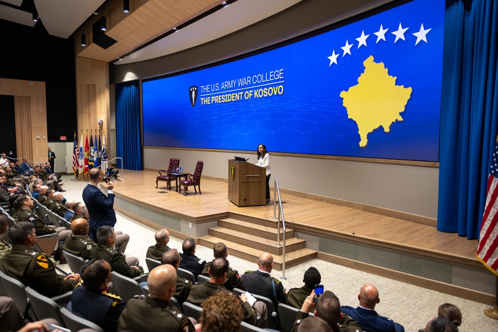 Her Excellency Dr. Vjosa Osmani Sadriu President of the Republic of Kosovo visits the USAWC