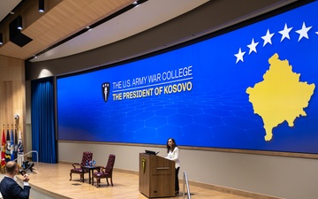 Her Excellency Dr. Vjosa Osmani Sadriu President of the Republic of Kosovo visits the USAWC
