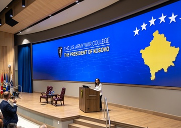 Her Excellency Dr. Vjosa Osmani Sadriu President of the Republic of Kosovo visits the USAWC