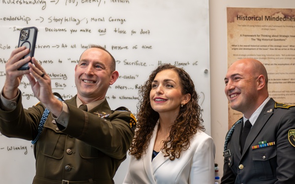 Her Excellency Dr. Vjosa Osmani Sadriu President Of The Republic Of Kosovo Visits the USAWC