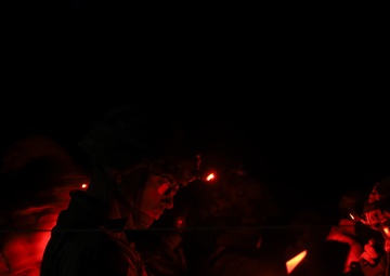 Soldiers conduct night land navigation in pursuit of U.S. Army Expert Badges