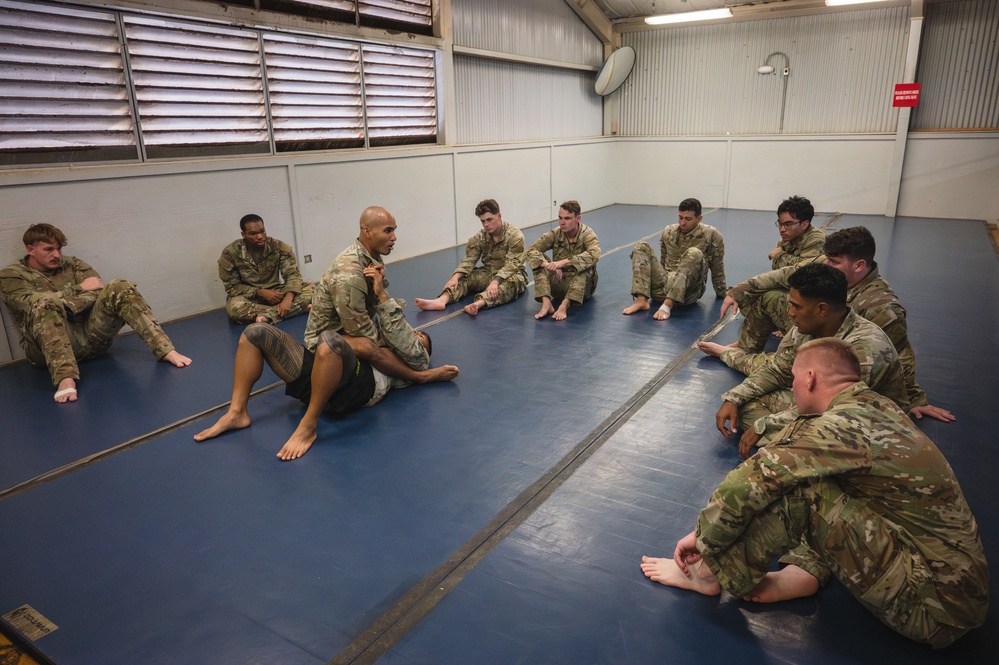 Combatives Instructor Demonstrates Techniques to Soldiers