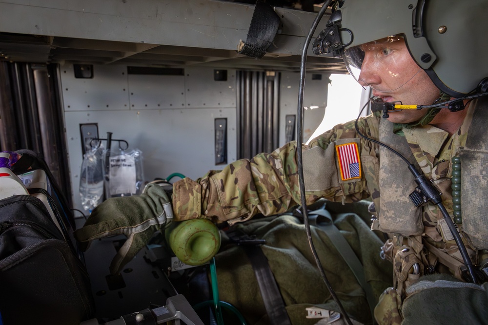 25th CAB Critical Care Flight Paramedic Conducts Medical Evaluation