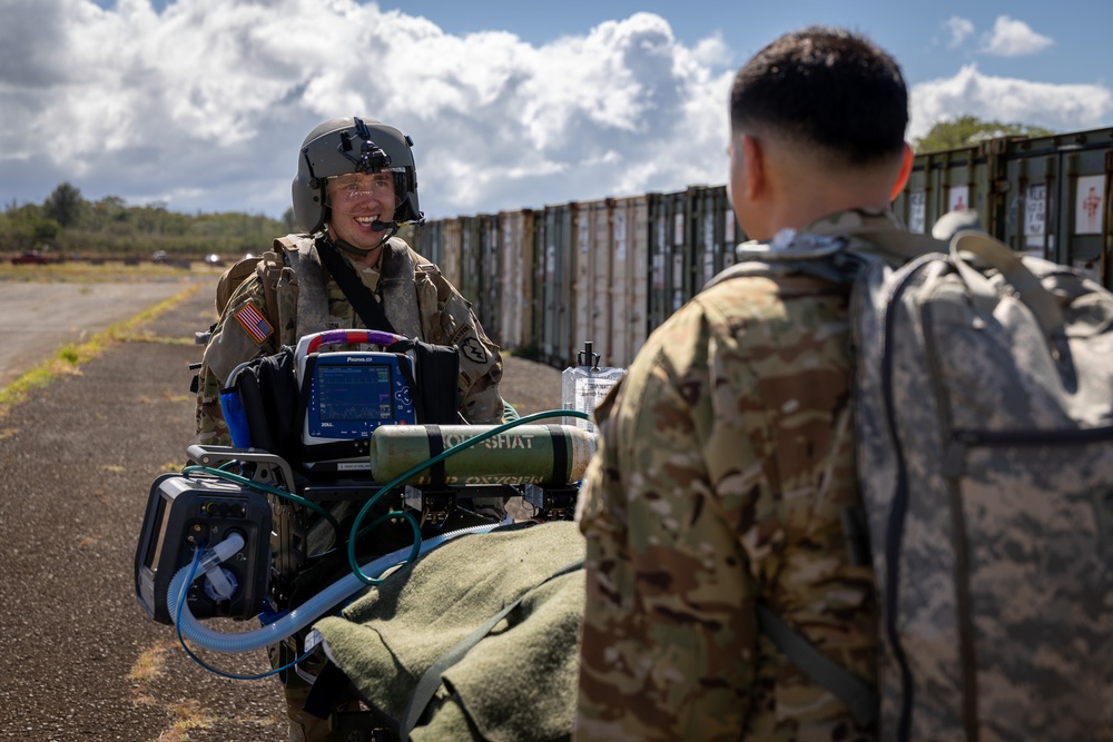 25th CAB Critical Care Flight Paramedic Conducts Medical Evaluation