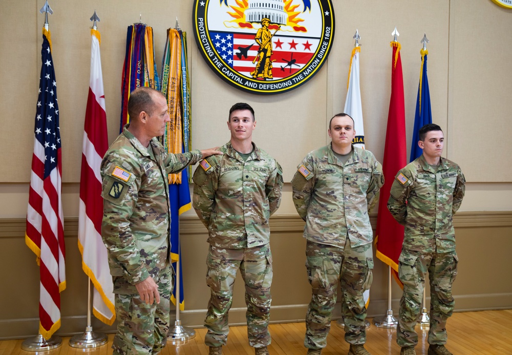 Senior Enlisted Advisor John Raines, National Guard Bureau, Recognizes Soldiers Deployed to Washington, D.C.