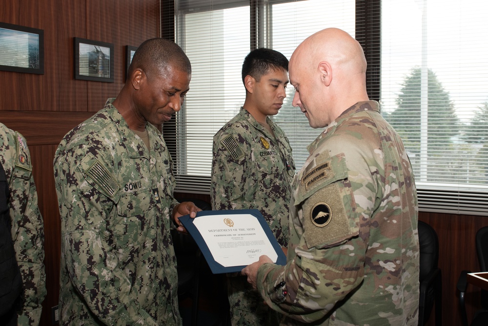 Colonel Davis Presents Awards to NAF Atsugi Security Force