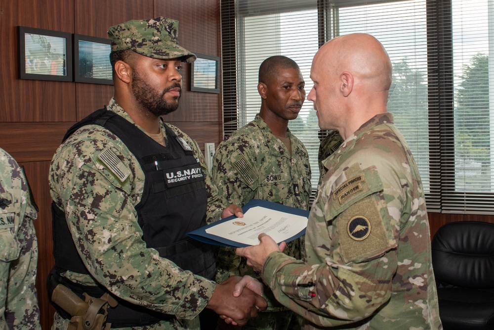 Colonel Davis Presents Awards to NAF Atsugi Security Force